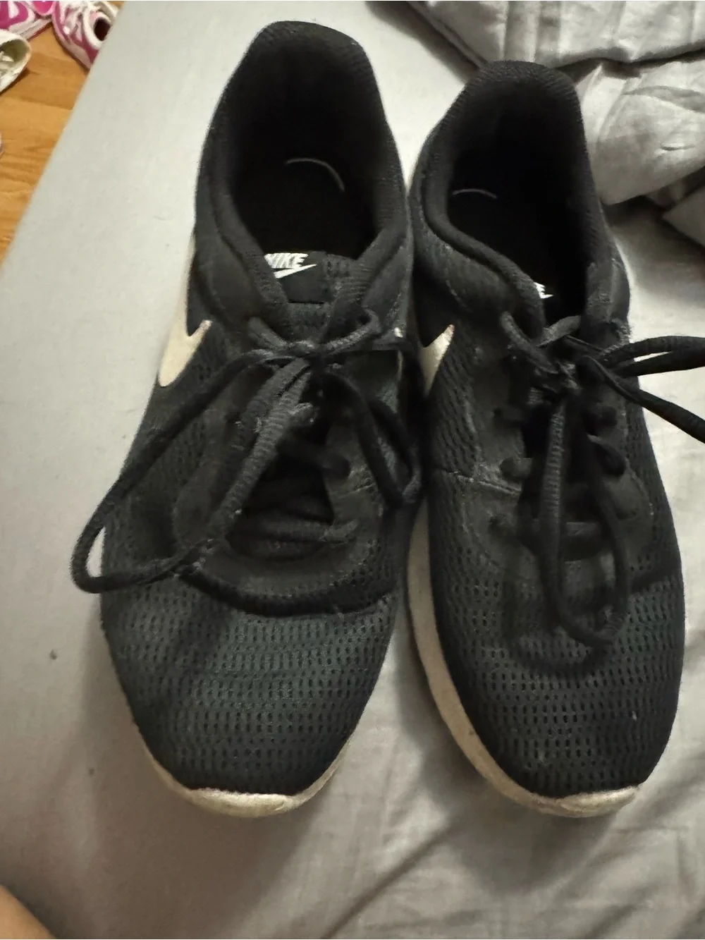 Nike Black Mesh Sneakers with Cream Swoosh